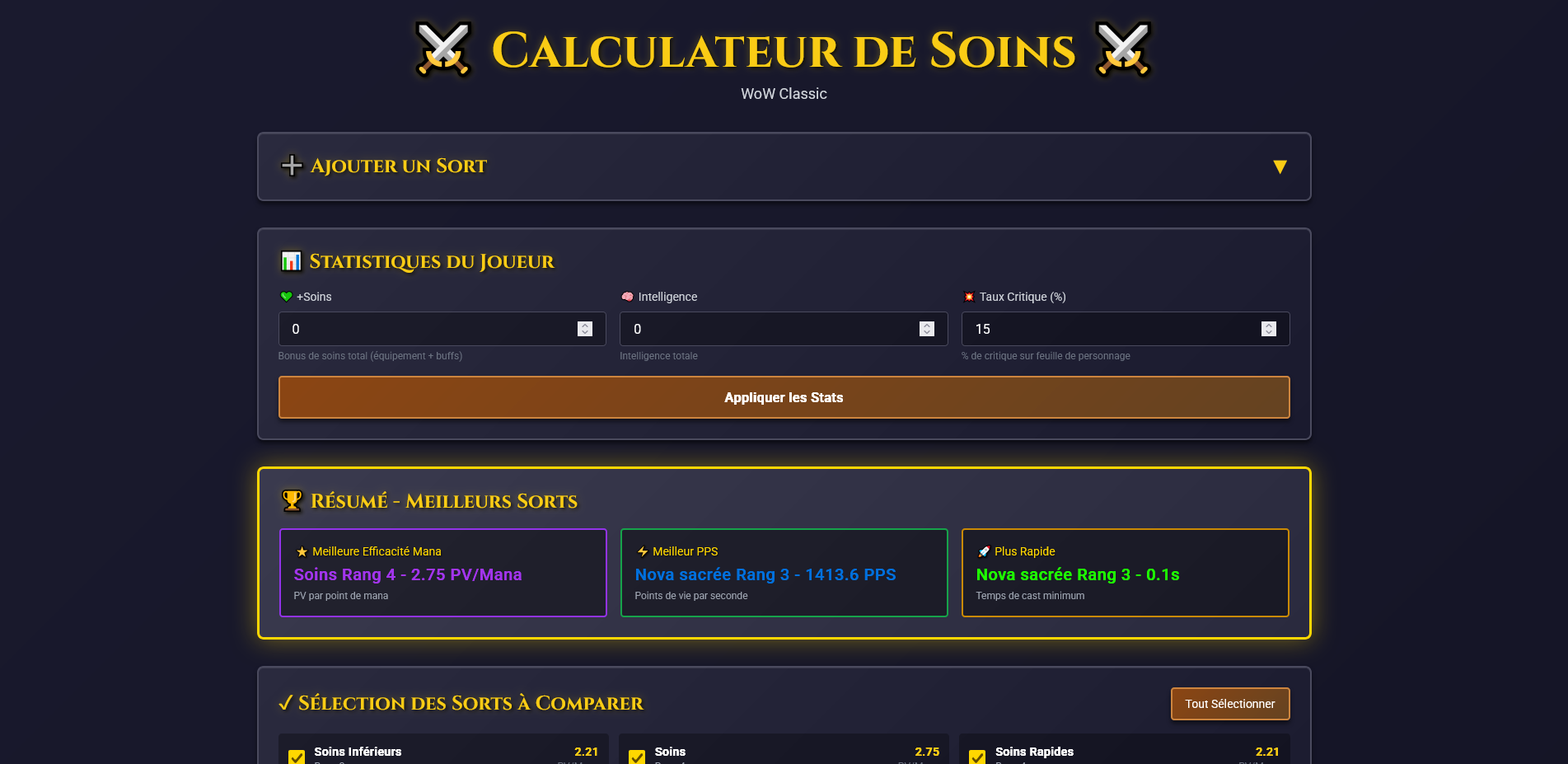 WoW Heal Calculator